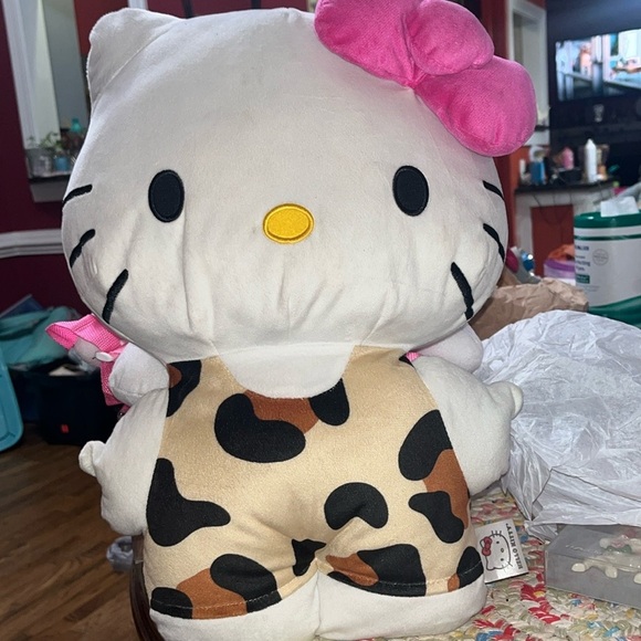 New Hello Kitty Jungle Leopard Print Dressed 18" Plush Pillow Toy By Sanrio - Picture 3 of 3